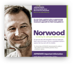 Brochure with profile of Norwood, an ADYNOVATE® [Antihemophilic Factor (Recombinant), PEGylated] hypothetical patient.