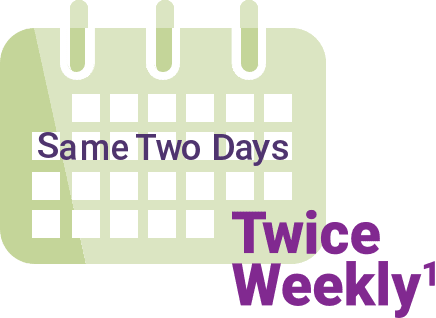 ADYNOVATE® [Antihemophilic Factor (Recombinant), PEGylated] twice weekly calendar.